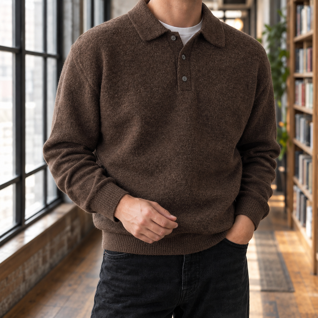 Alderic Chenille Polo Sweater