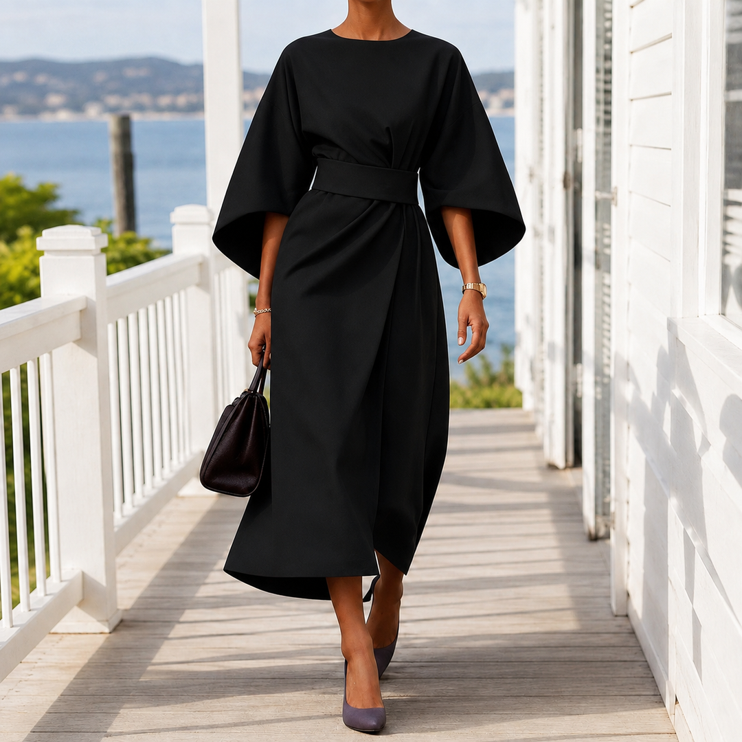 Astrid-Hope Belted Midi Dress