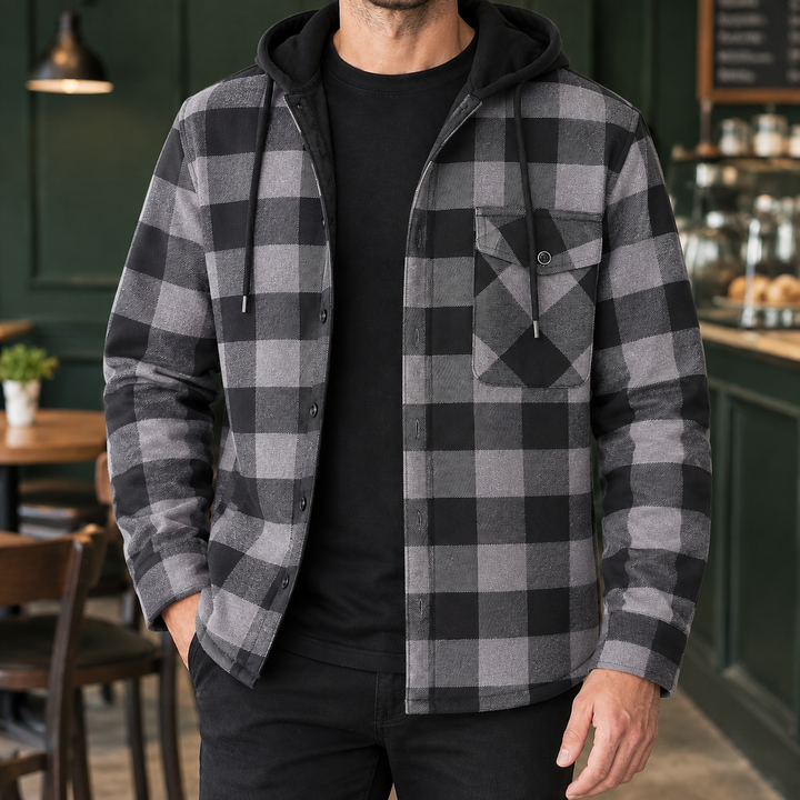 Sterling Hooded Plaid Jacket