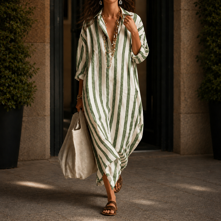 Adele Striped Shirt Dress