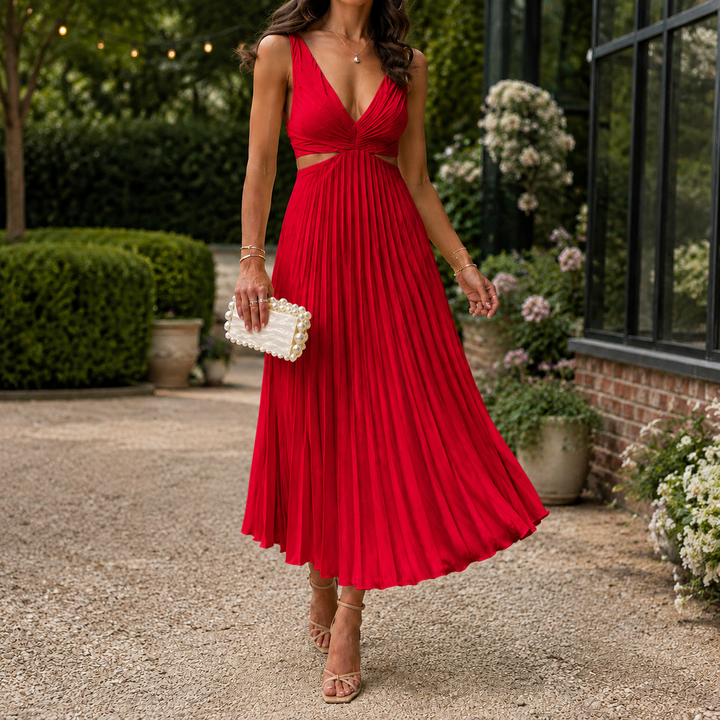 Emilia-Jade Pleated Midi Dress