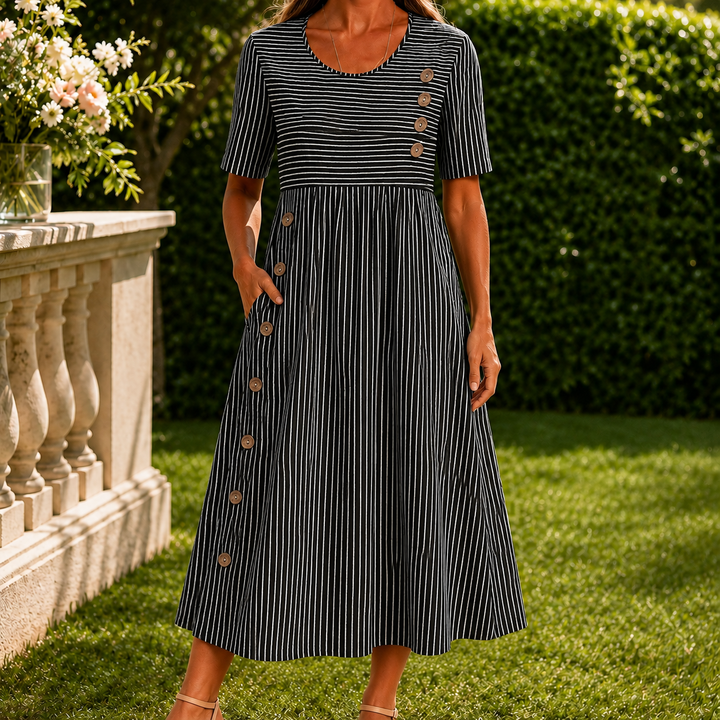 Fenna-Elise Striped Midi Dress