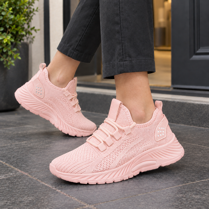 Magenta Knit Sneakers