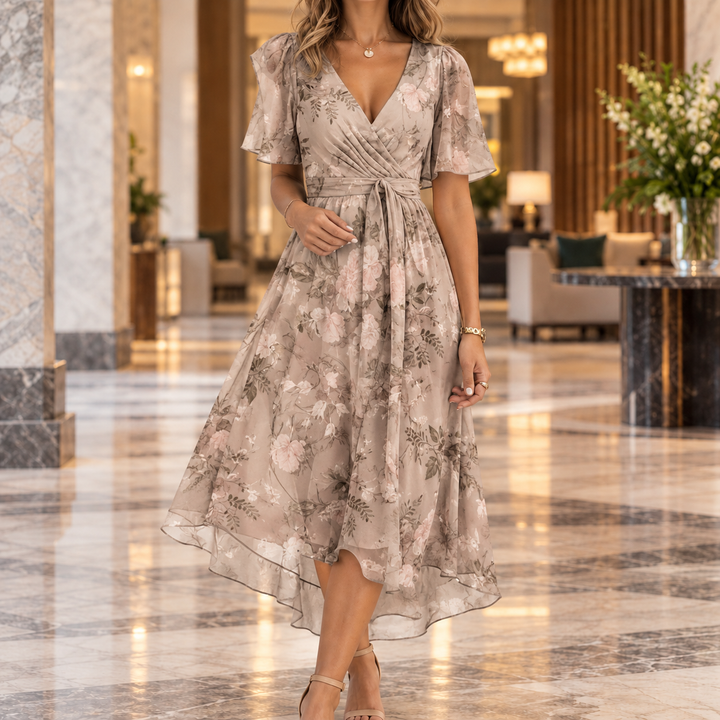 Ilaria-Eve Wrap Midi Dress