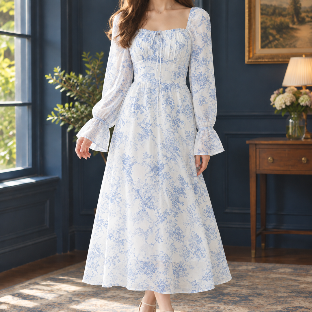 Mireille-Pearl Floral Midi Dress