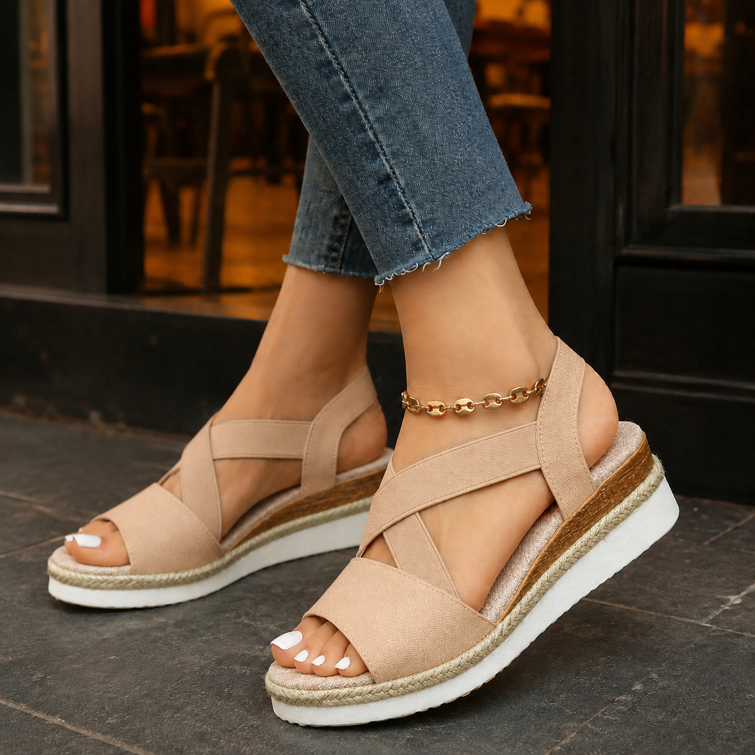 Casentino Elastic Wedge Sandals