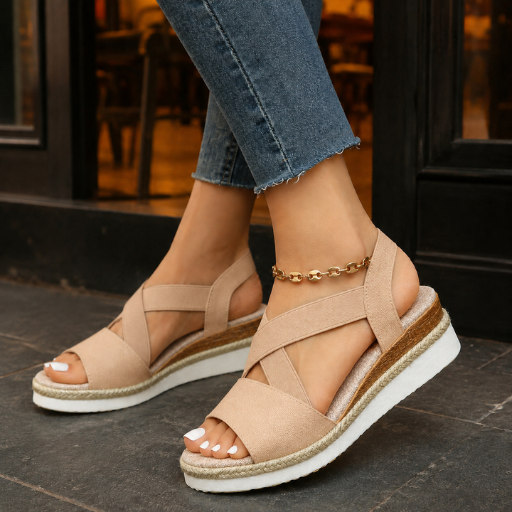 Casentino Elastic Wedge Sandals