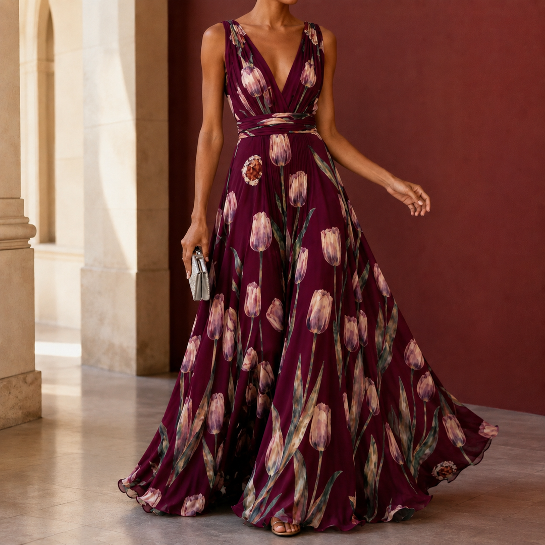 Annabel-Lane Plunge Maxi Dress