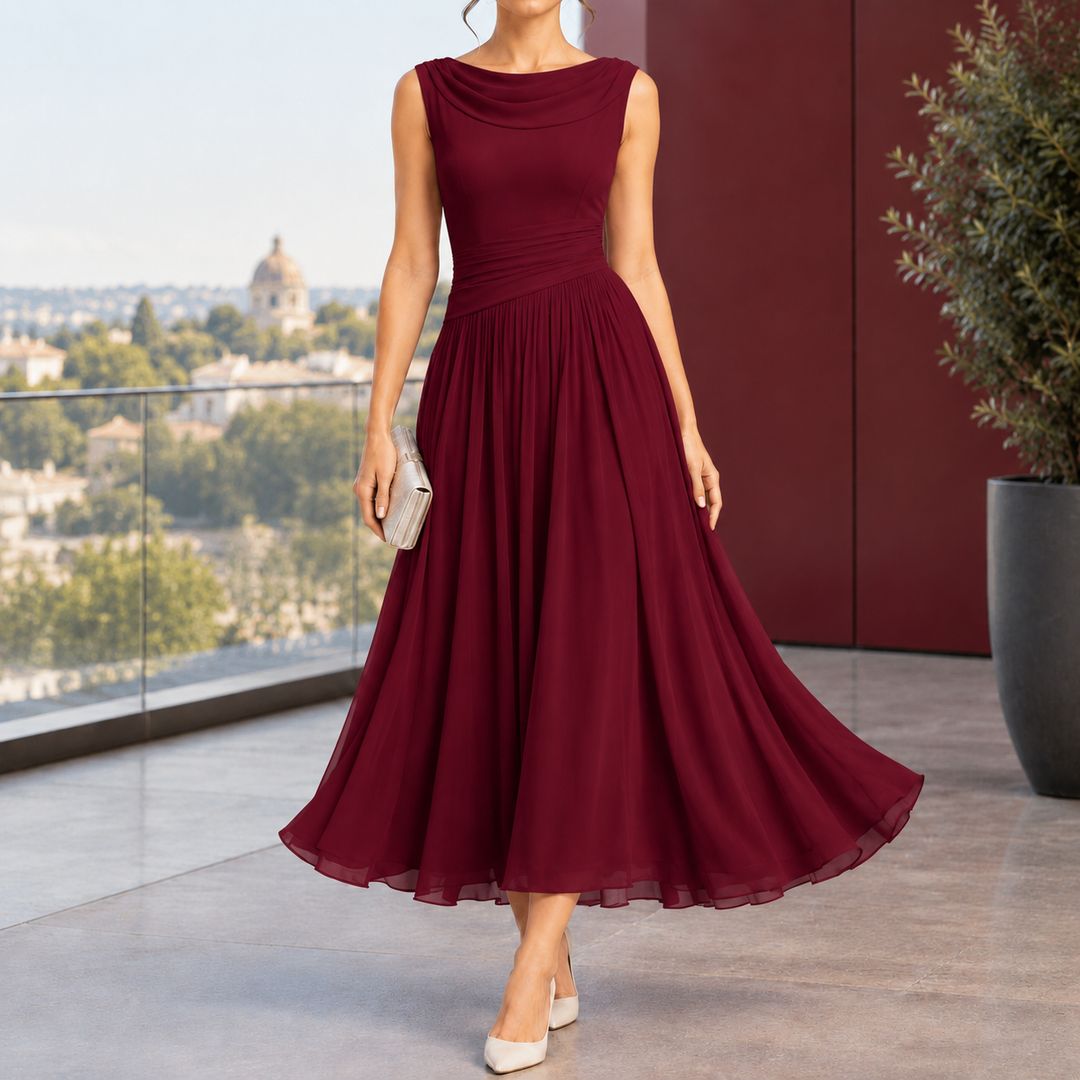 Calla-Grace Draped Midi Dress