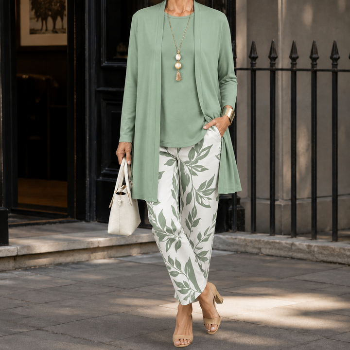 Ingrid-Belle Printed Pants Set