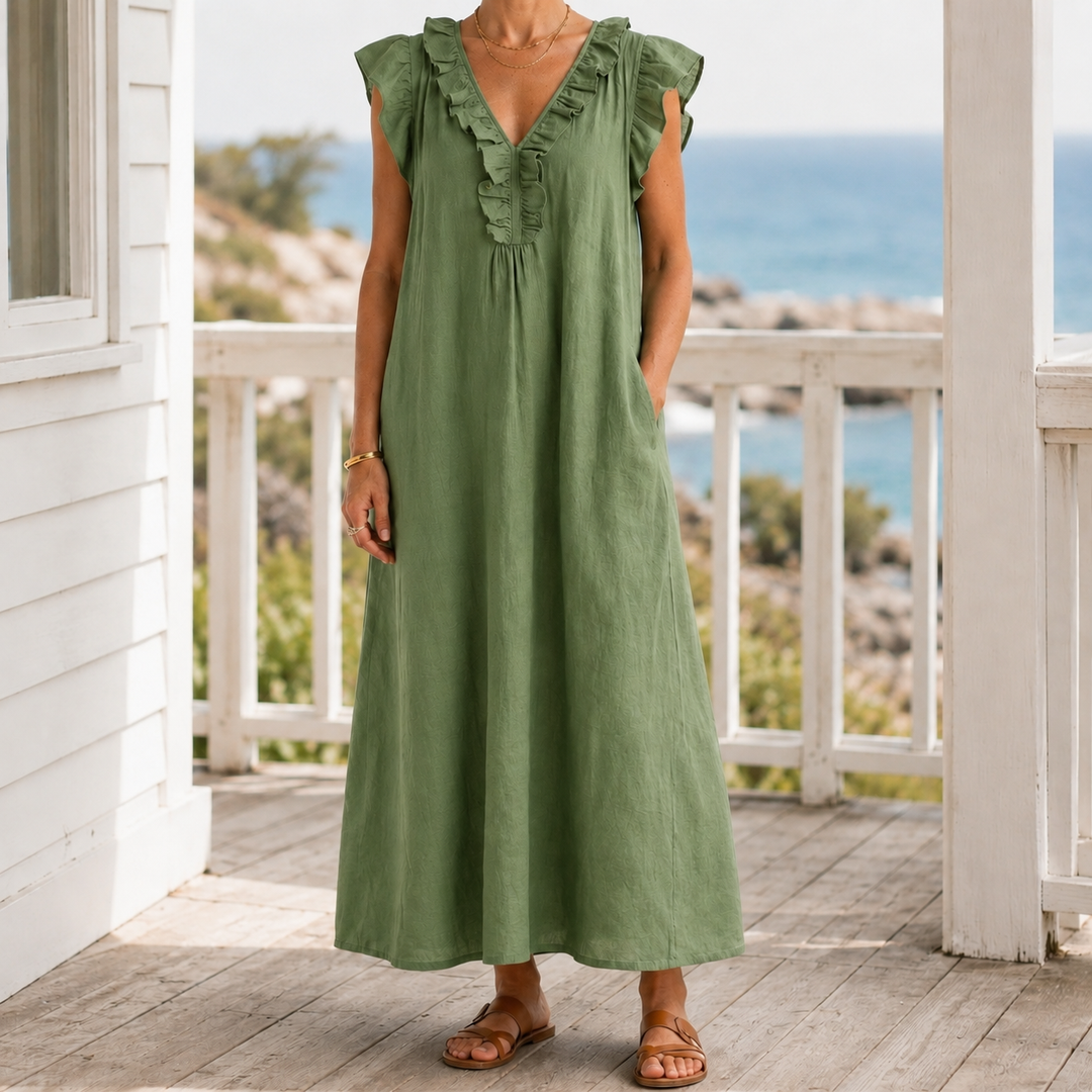 Carmen-Eve Ruffle Maxi Dress