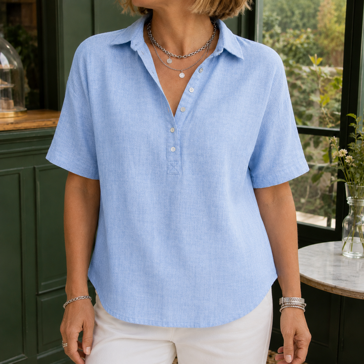 Anais-Pearl Collared Blouse
