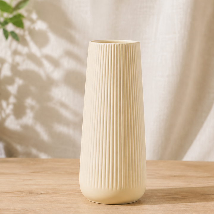 Amberley Ribbed Ceramic Vase