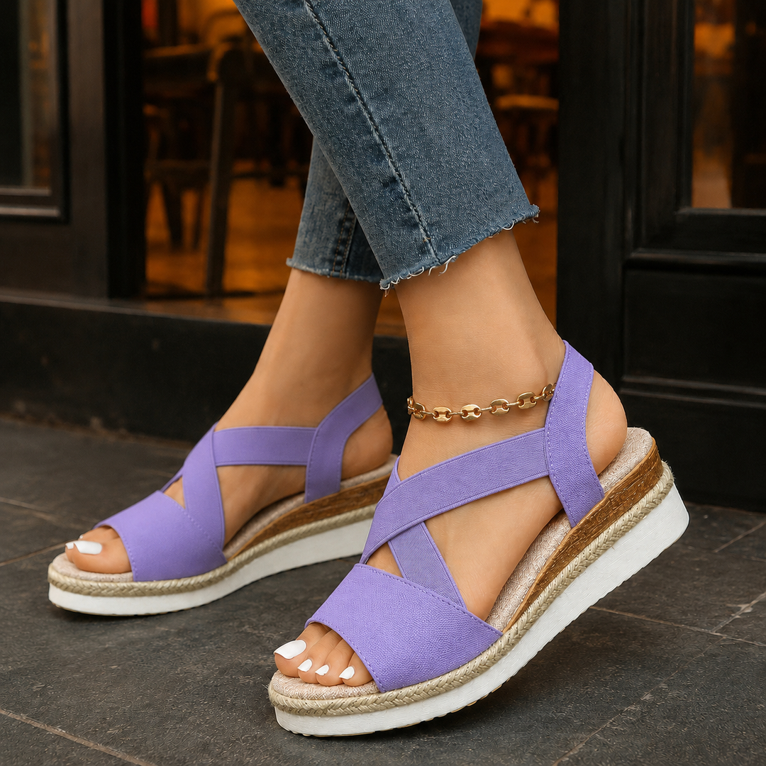 Casentino Elastic Wedge Sandals