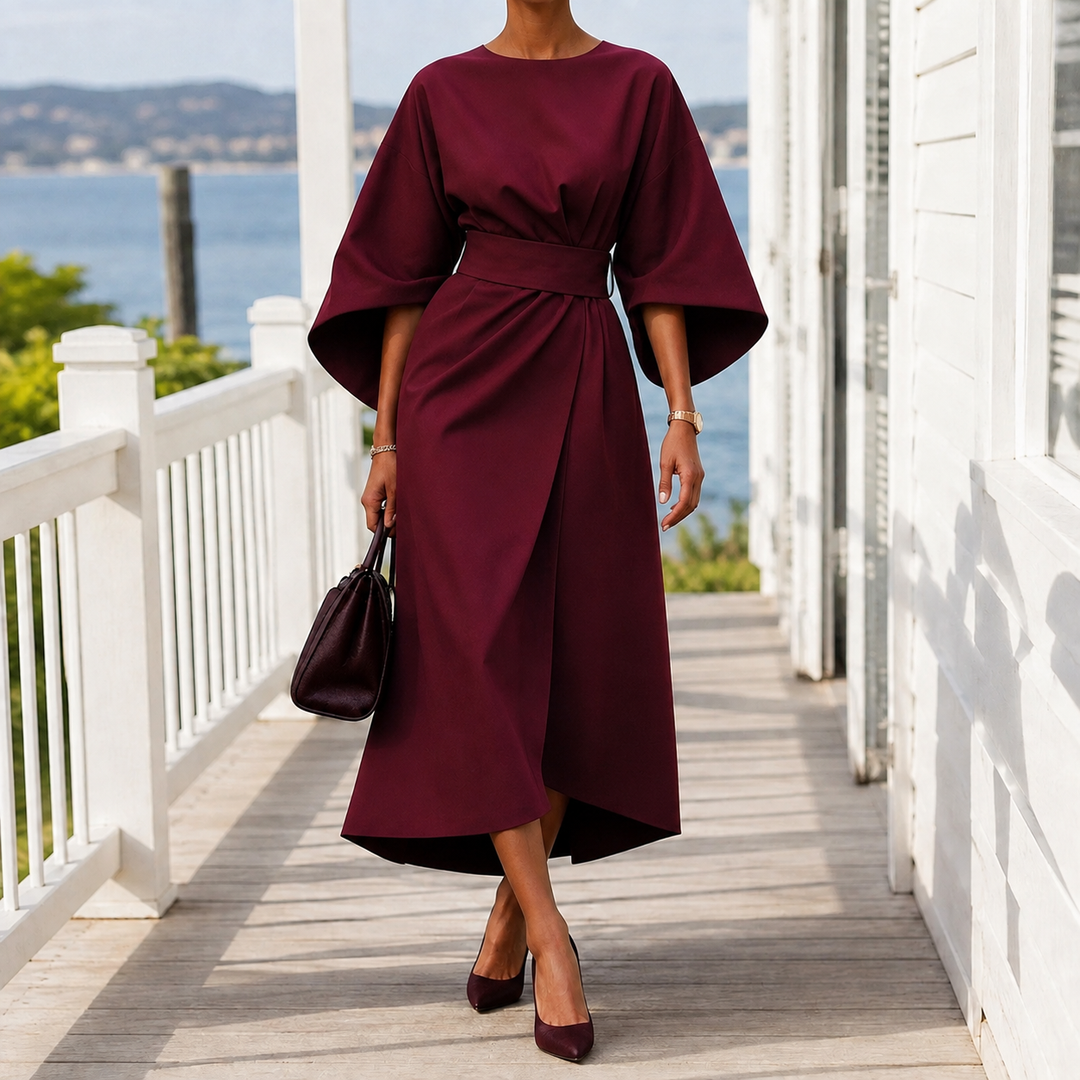Astrid-Hope Belted Midi Dress