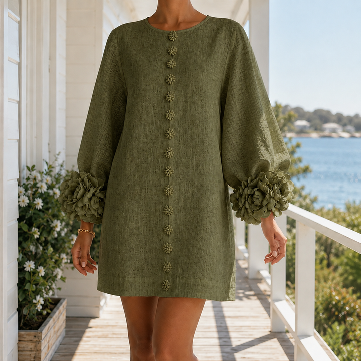 Freya-Claire Rosette Cuff Dress