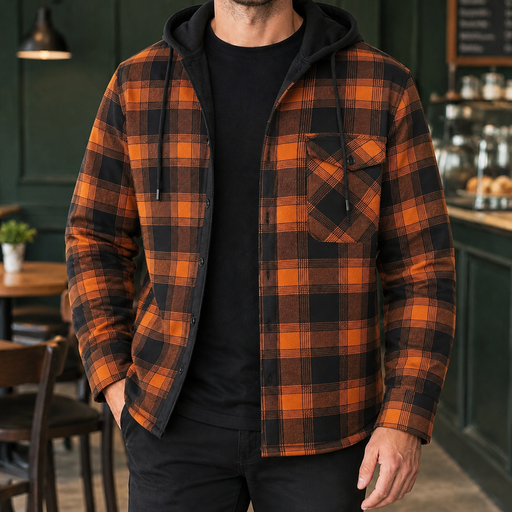 Sterling Hooded Plaid Jacket