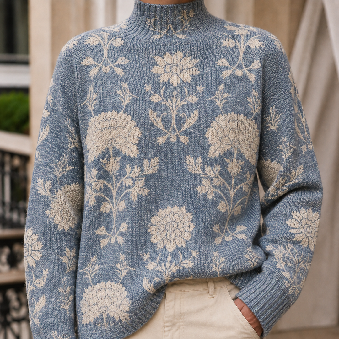 Wesley Patterned Turtleneck Sweater