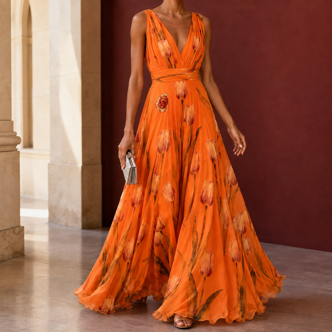 Annabel-Lane Plunge Maxi Dress