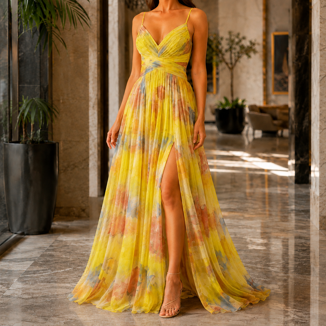 Mina Watercolor Maxi Dress