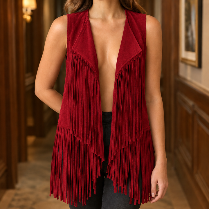 Clemence Suede Fringe Vest