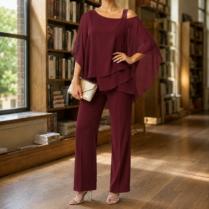 Nerissa-Elise Asymmetric Pants Set
