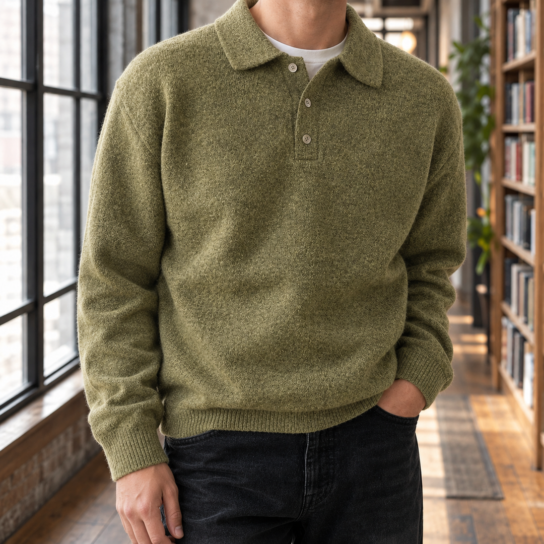 Alderic Chenille Polo Sweater