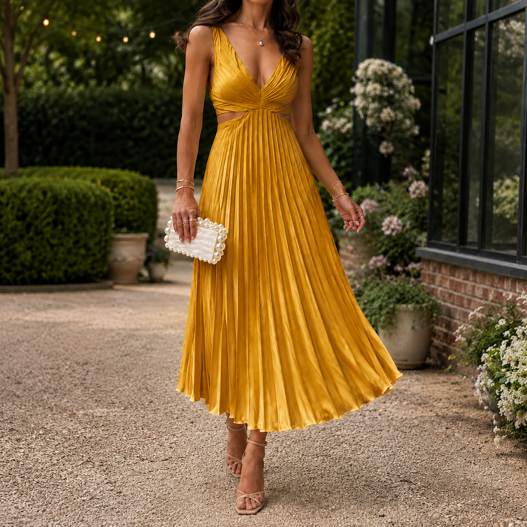Emilia-Jade Pleated Midi Dress