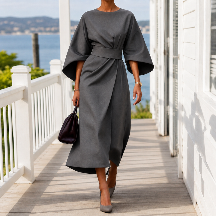 Astrid-Hope Belted Midi Dress