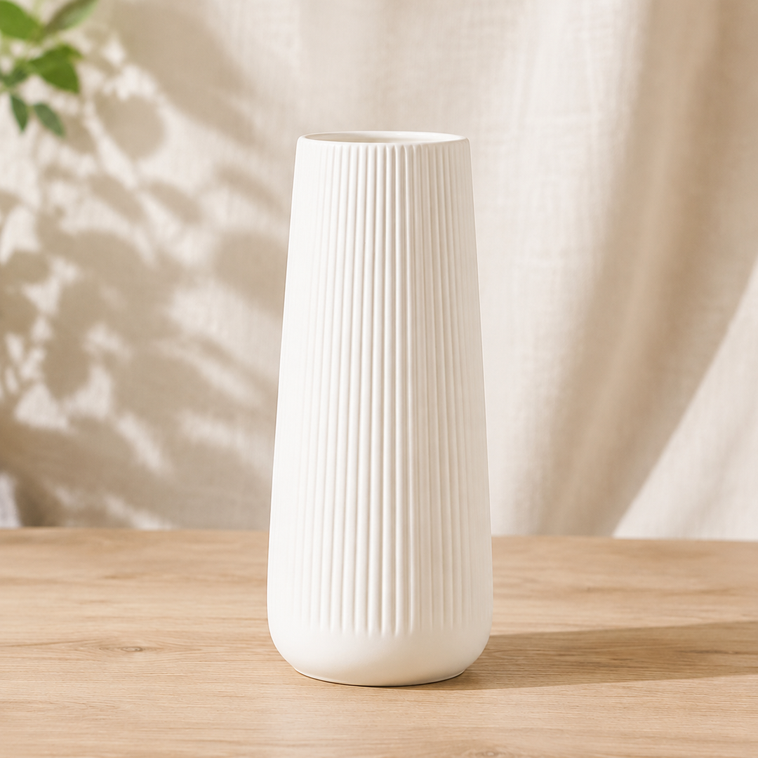 Amberley Ribbed Ceramic Vase