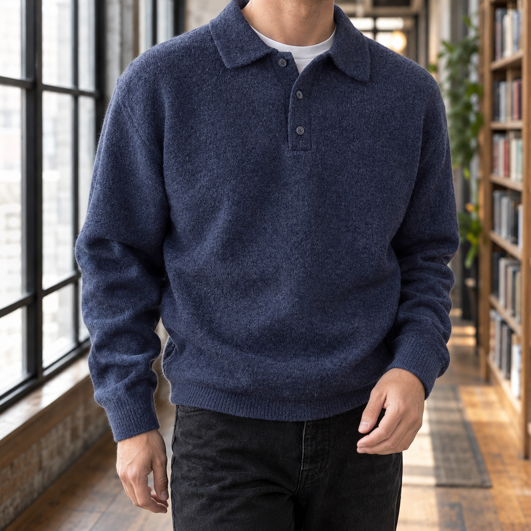 Alderic Chenille Polo Sweater