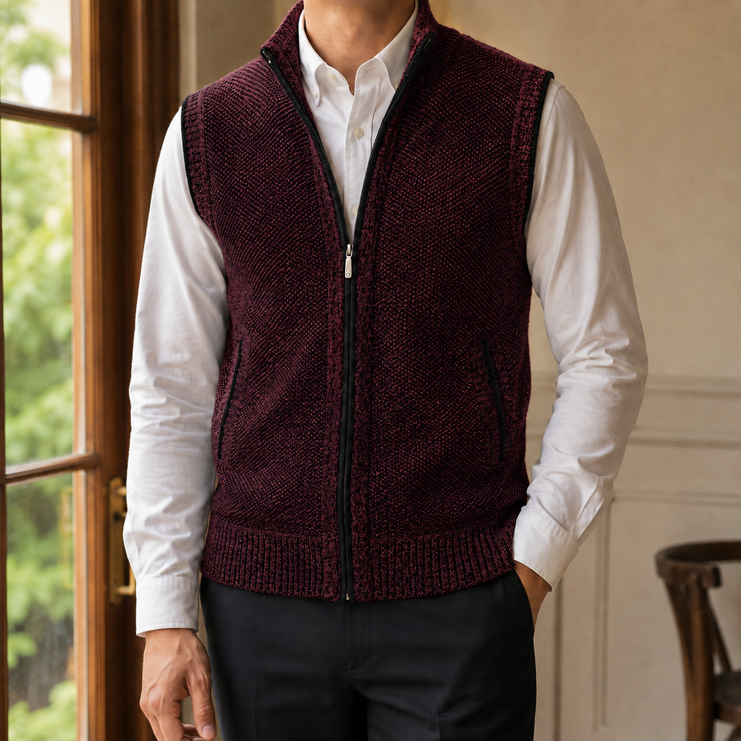 Caleb Sleeveless Knit Jacket