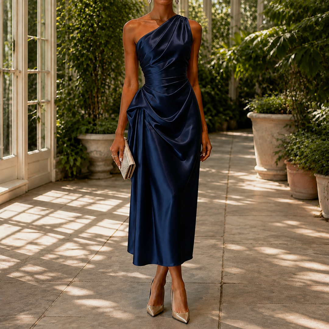 Leonie-Sage One Shoulder Dress