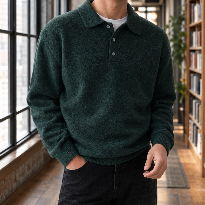 Alderic Chenille Polo Sweater