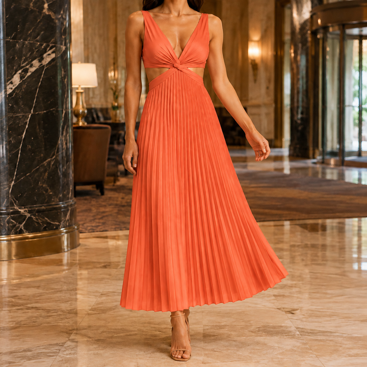 Clara-Jane Pleated Maxi Dress