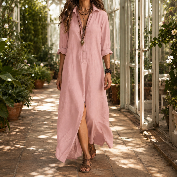 Estella-Mae Maxi Shirt Dress