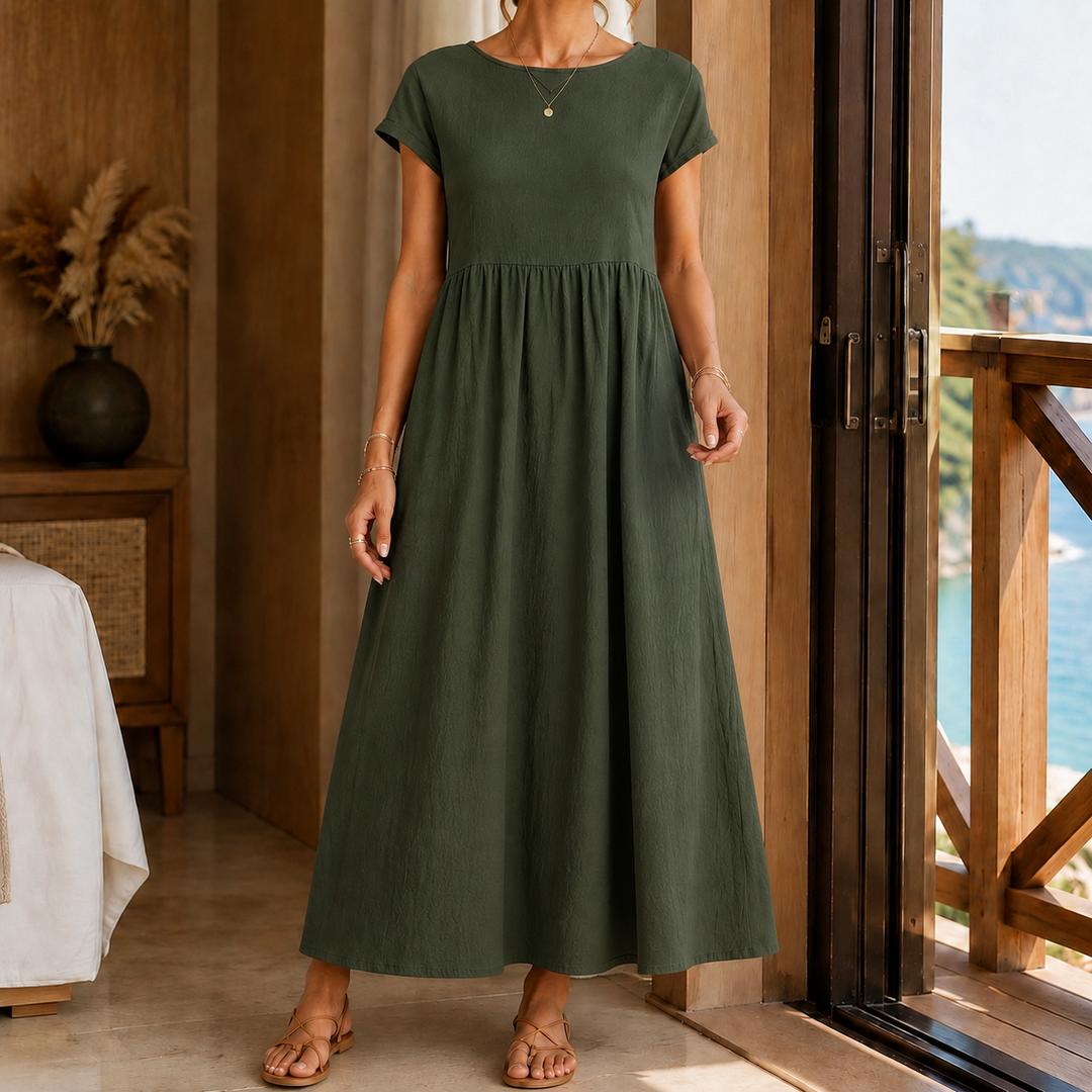 Elena-Louise Gathered Midi Dress