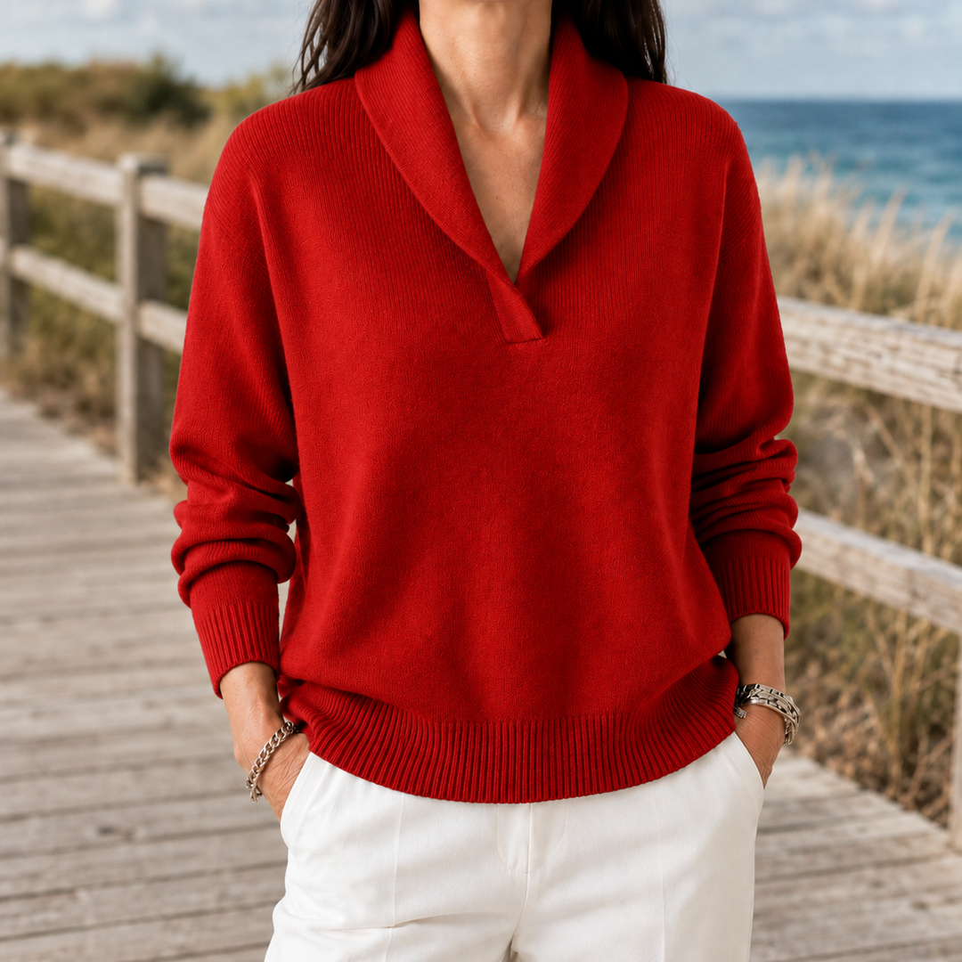 Marlene-Hope Shawl Collar Sweater