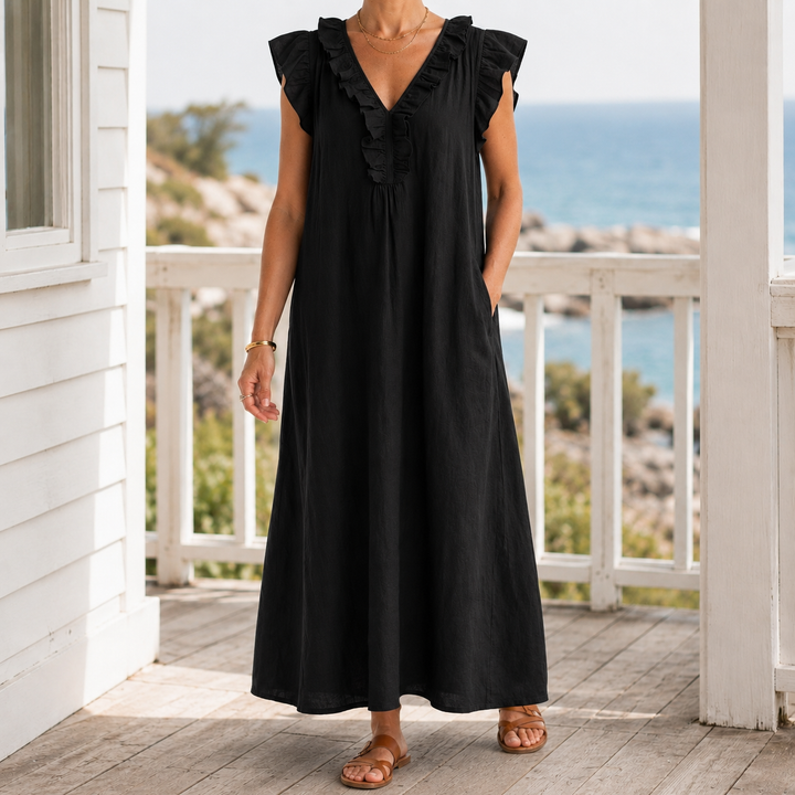 Carmen-Eve Ruffle Maxi Dress