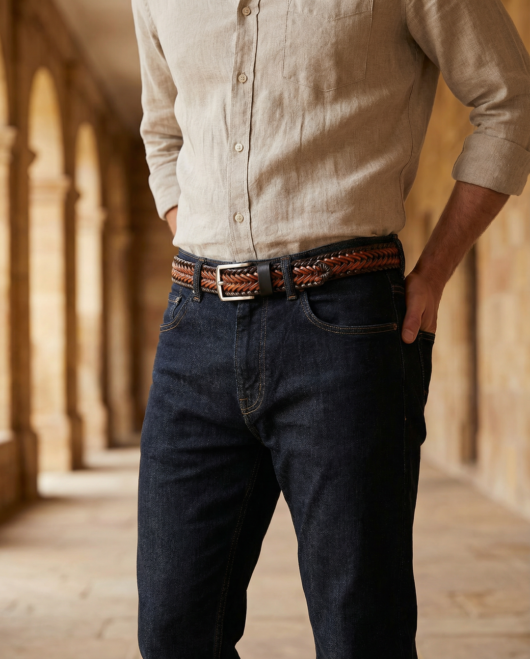 Pontano Braided Leather Belt